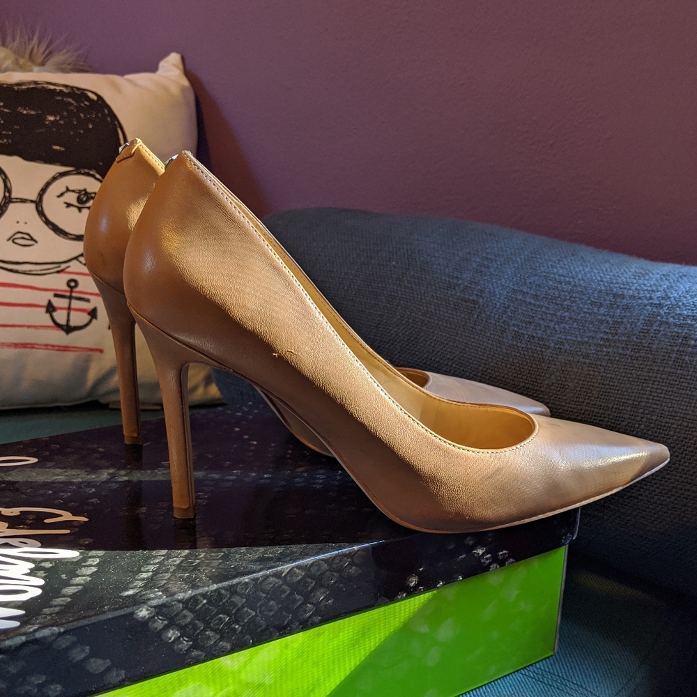 Sam Edelman Golden Caramel Leather Nude Hazel Pump